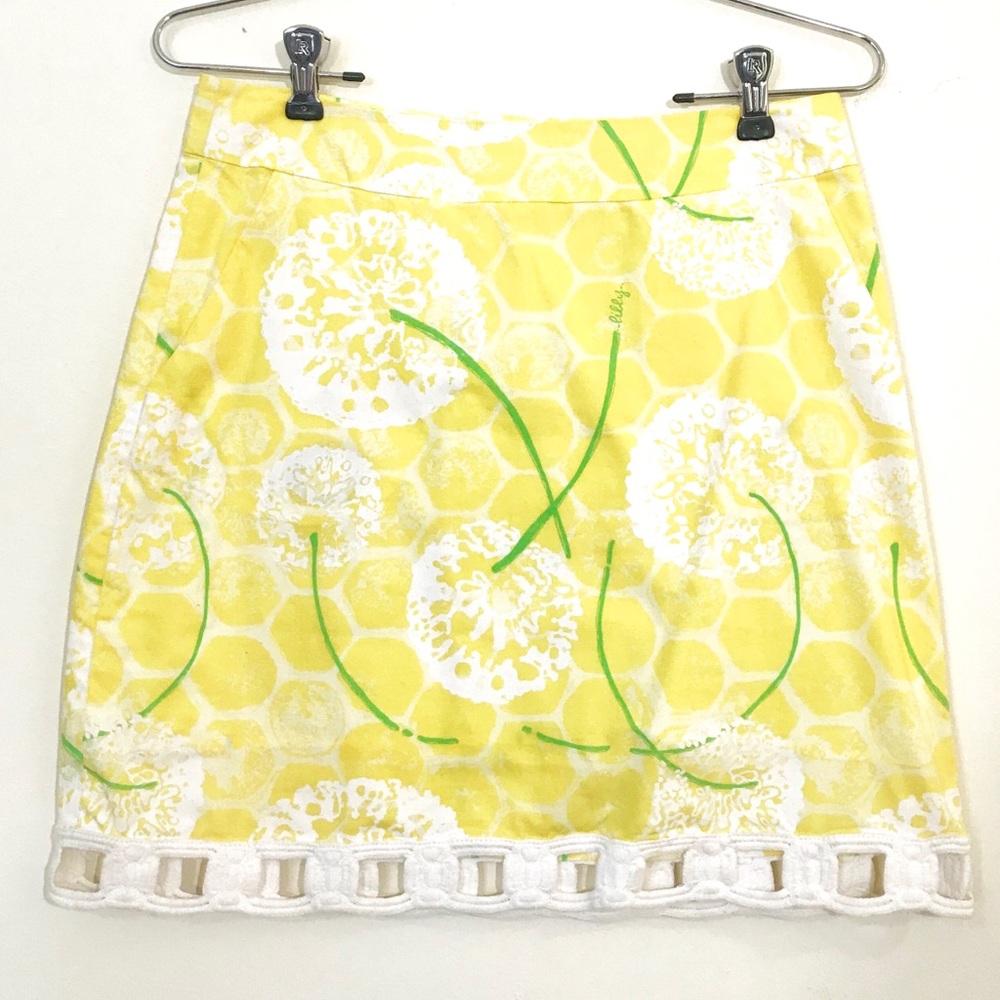 Lilly Pulitzer yellow dandelion skirt